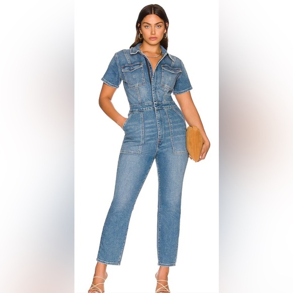 Good American Pants - Good American denim jumpsuit